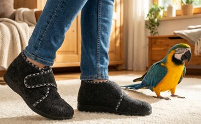 par af varme velcro hjemmesko til kvinder set ovenfra